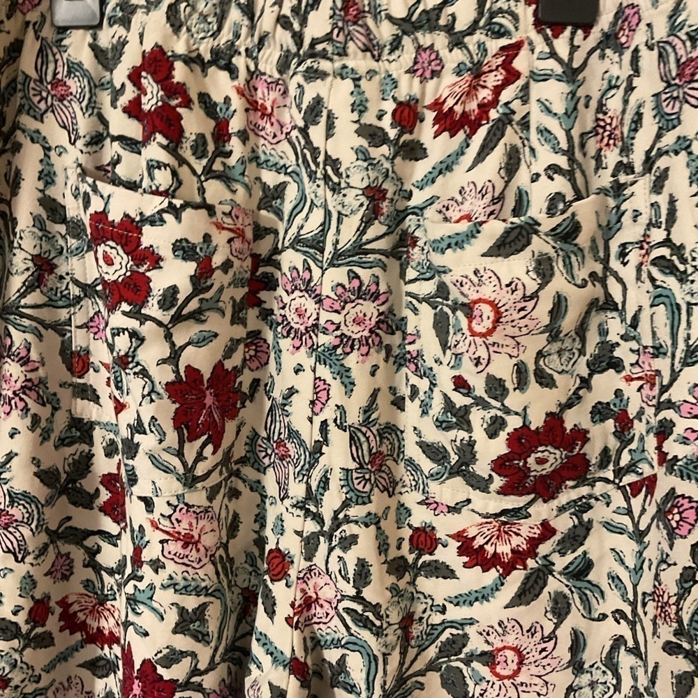 J. Jill Elastic Waist with Tie Floral High Rise Comfy Casual Shorts Size Small - Picture 5 of 7